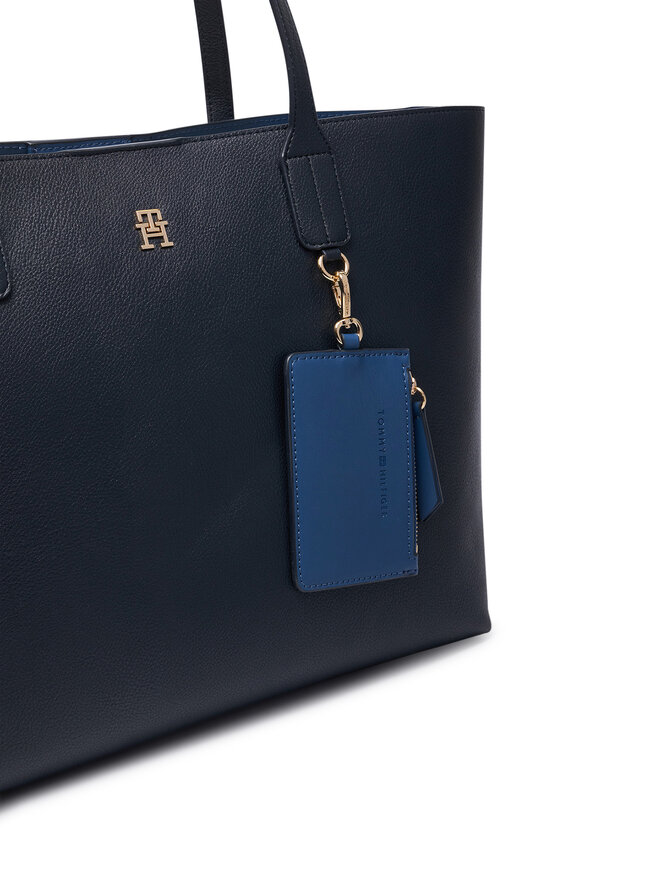 Tommy Hilfiger Handtasche Tommy Hilfiger Th Icon Tote AW0AW18724 Dunkelblau