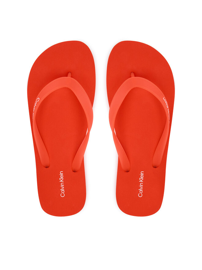Calvin Klein Zehentrenner Calvin Klein Logo Strap HM0HM02105 Orange