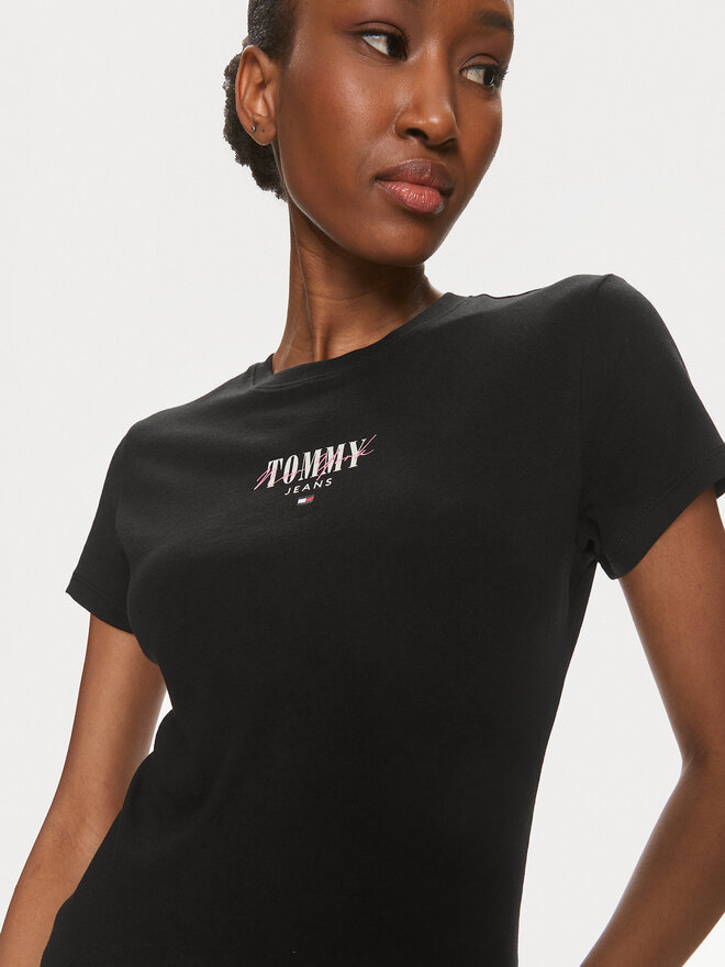 Tommy Jeans Tommy Jeans Marškinėliai Essential DW0DW17839 Juoda Slim Fit
