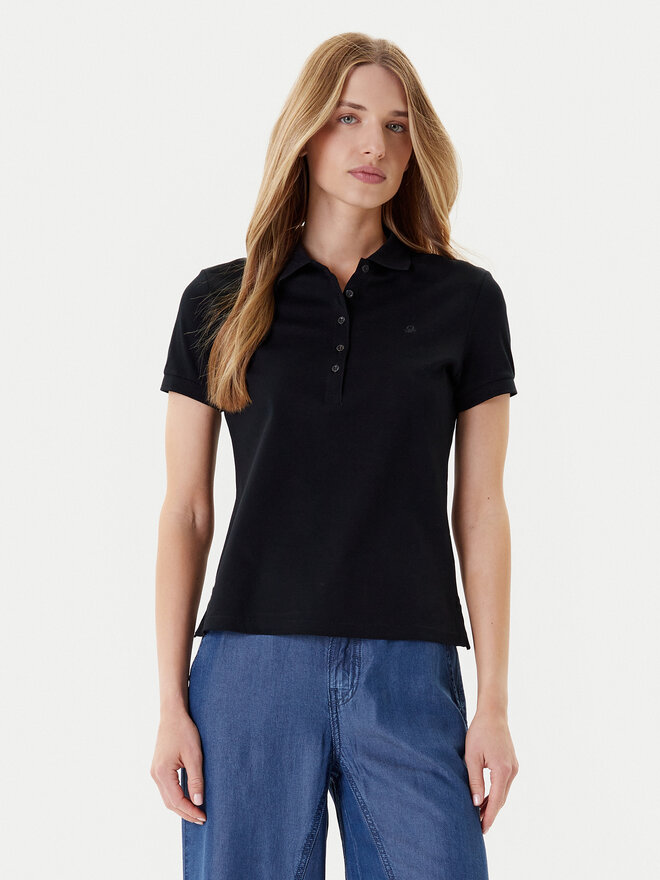 United Colors Of Benetton United Colors Of Benetton Pólóing 3TQJD300W Fekete Slim Fit