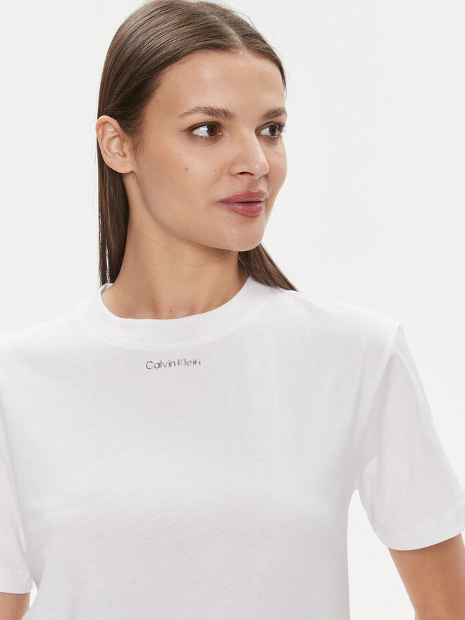 Calvin Klein Calvin Klein T-Shirt Metallic Micro Logo T Shirt K20K206967 Λευκό Regular Fit