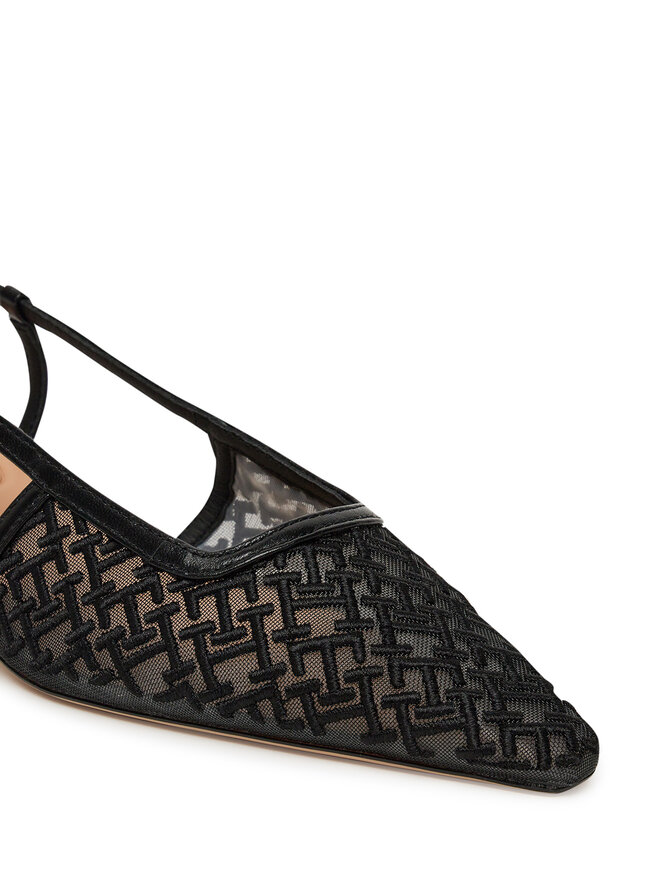 Tommy Hilfiger Pumps Tommy Hilfiger Mono Squared Toe Kitten Slingb FW0FW08746 Schwarz