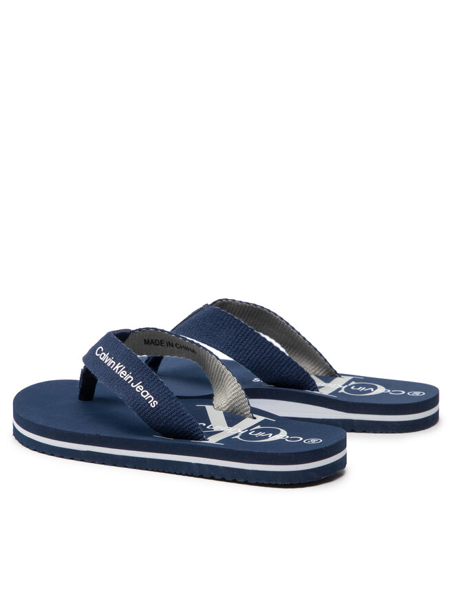 Calvin Klein Jeans Žabky Calvin Klein Jeans Logo Print Flip Flop V3B8-80155-0058 M Tmavomodrá