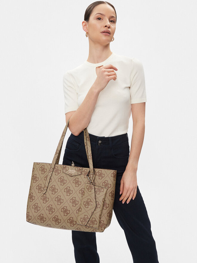 Handtasche Guess Eco Brenton (EBO) HWEBO8 39023 Beige | eschuhe.de