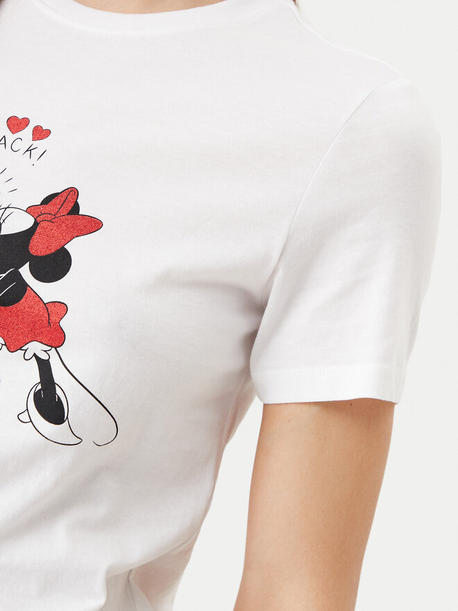 ONLY ONLY Marškinėliai Mickey 15317991 Balta Regular Fit