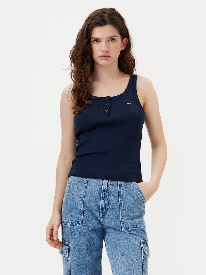 Tommy Jeans Tommy Jeans Felső DW0DW19492 Sötétkék Slim Fit