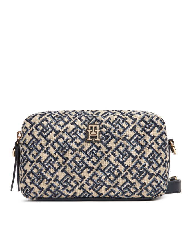 Tommy Hilfiger Handtasche Tommy Hilfiger Th Jacquard Camera Bag AW0AW17443 Dunkelblau