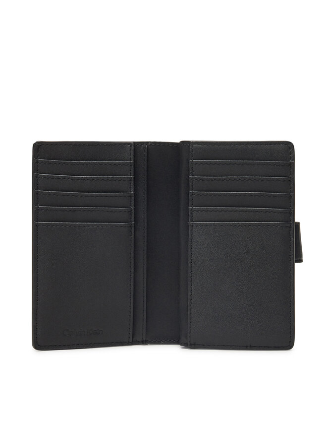 Calvin Klein Portfel damski Calvin Klein Hardware Snap Medium Bifold K60K612961 Czarny