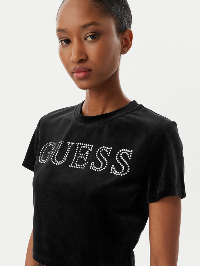 Guess Guess Футболка V3BI01 K0232 Чорний Regular Fit