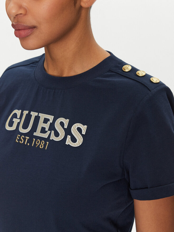 Guess Guess Majica W5GI15 K8FQ4 Mornarsko modra Regular Fit