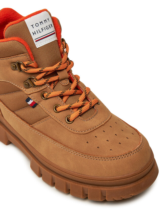 Tommy Hilfiger Μποτίνια Tommy Hilfiger Lace-Up Bootie T3X5-33707-1492 S Καφέ