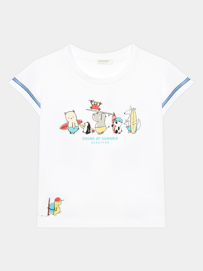 United Colors Of Benetton United Colors Of Benetton T-Shirt 3I1XA102Z Weiß Regular Fit