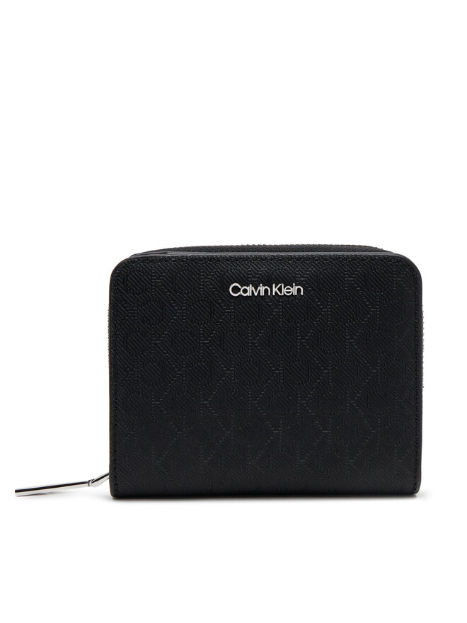 Calvin Klein Kleine Damen Geldbörse Calvin Klein Ck Must Medium Zip Around_Mono K60K612942 Schwarz