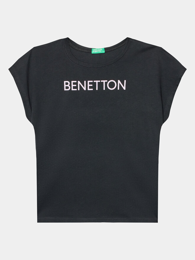 United Colors Of Benetton United Colors Of Benetton Marškinėliai 3I1XC10C0 Juoda Regular Fit