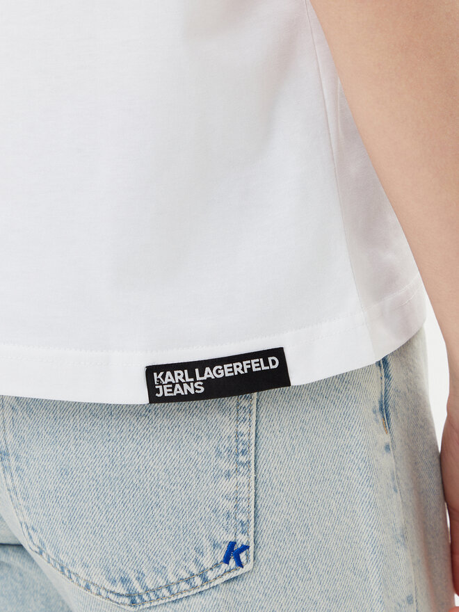 Karl Lagerfeld Jeans Karl Lagerfeld Jeans Marškinėliai A2W17032 Balta Relaxed Fit