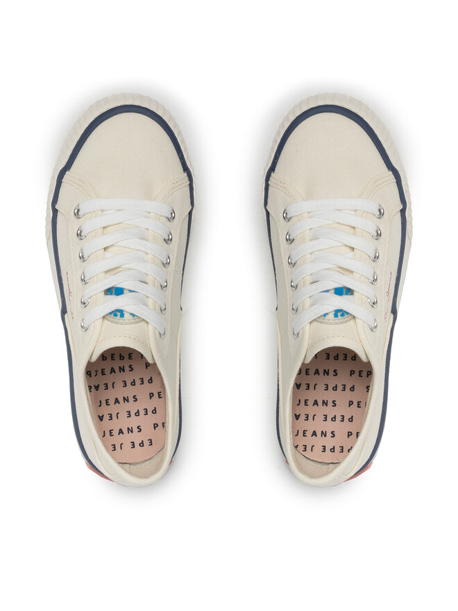 Pepe Jeans Sneakers aus Stoff Pepe Jeans Ottis Platform Girl Weiß