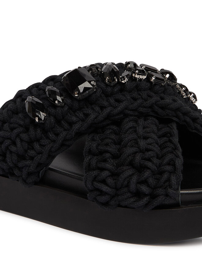 Inuikii Pantoletten Inuikii Woven Stones 1004.003.0073 Schwarz