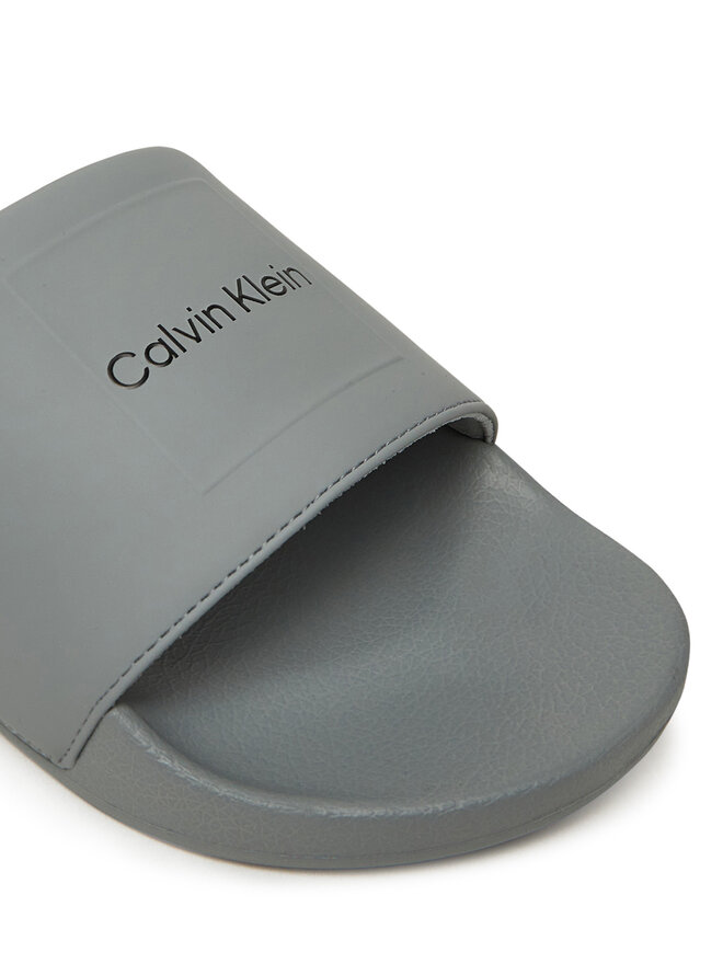 Calvin Klein Παντόφλες Calvin Klein Pool Slide W/ Ck Square HM0HM01754 Γκρι