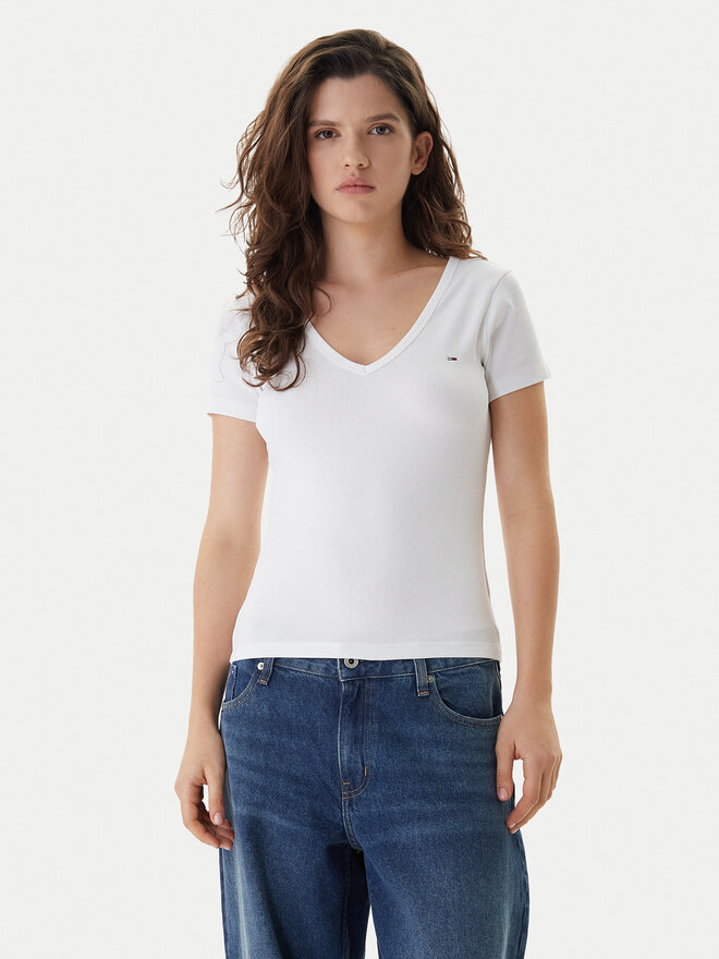 Tommy Jeans Tommy Jeans T-Shirt Essential DW0DW17385 Weiß Slim Fit