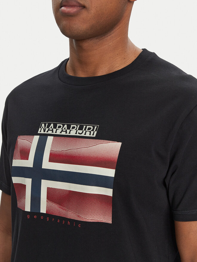 Napapijri Napapijri Marškinėliai S-Lari NP0A4IE59411 Juoda Regular Fit