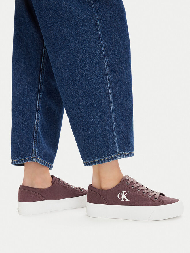 Calvin Klein Jeans Sneakers Calvin Klein Jeans Vulc Flatform Low Canvas Mg YW0YW01763 Dunkelrot