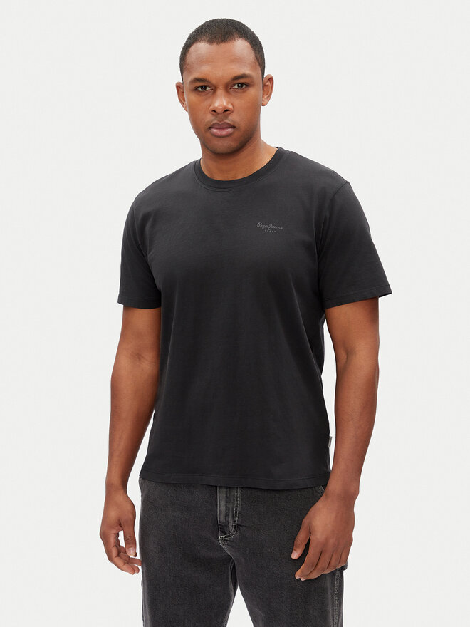 Pepe Jeans Pepe Jeans Marškinėliai Jacko PM508664 Juoda Regular Fit