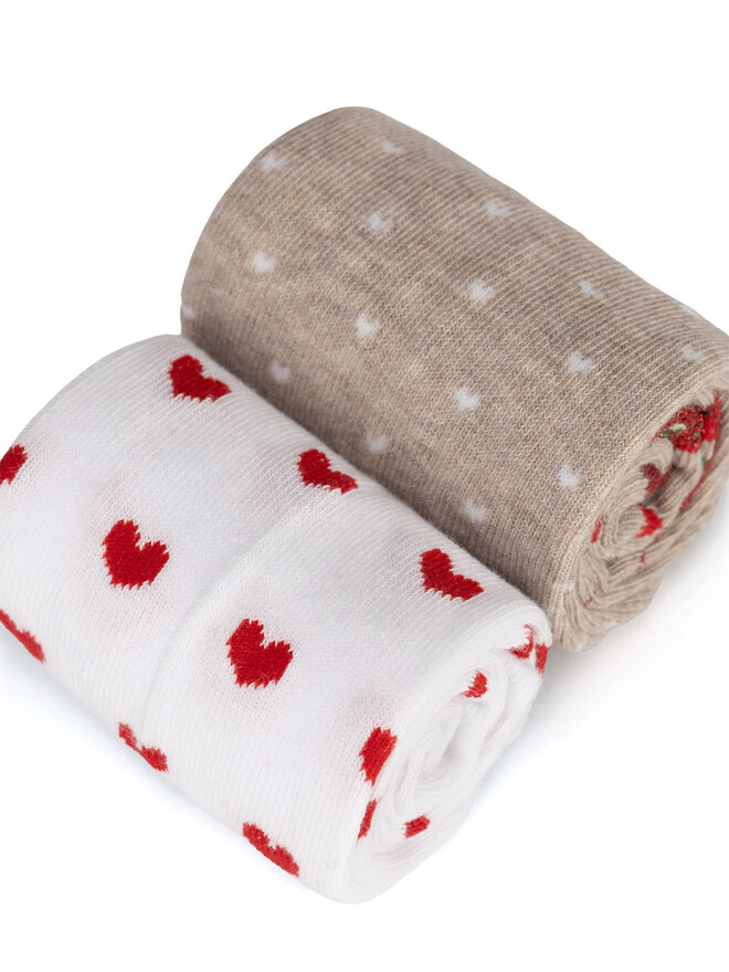Jenny Fairy 2er-Set hohe Damensocken Jenny Fairy 4WB-004-AW24 (2-pack) Weiß