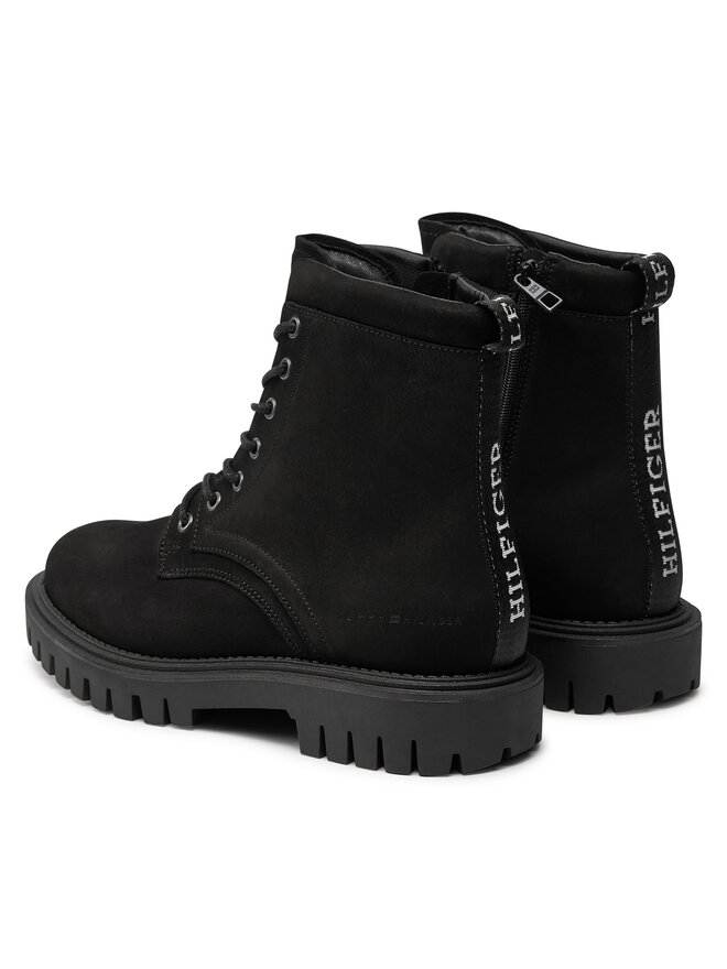 Tommy Hilfiger Schnürstiefeletten Tommy Hilfiger Casual Hilfiger Chunk Z Nbk Boot FM0FM05149 Schwarz
