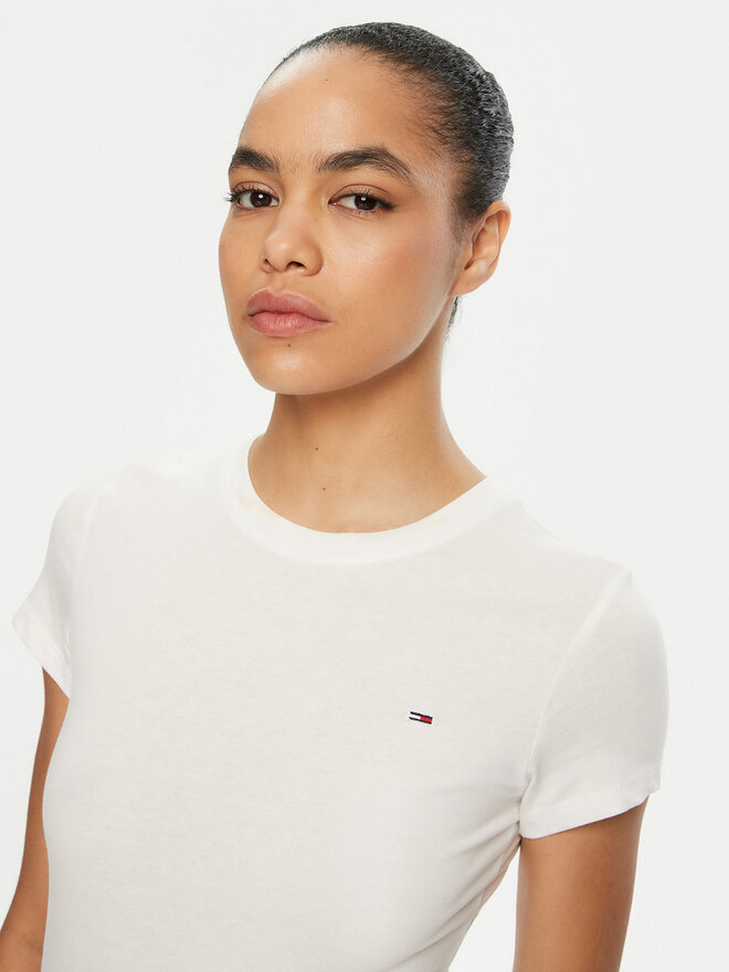 Tommy Jeans Tommy Jeans Marškinėliai DW0DW20459 Balta Slim Fit