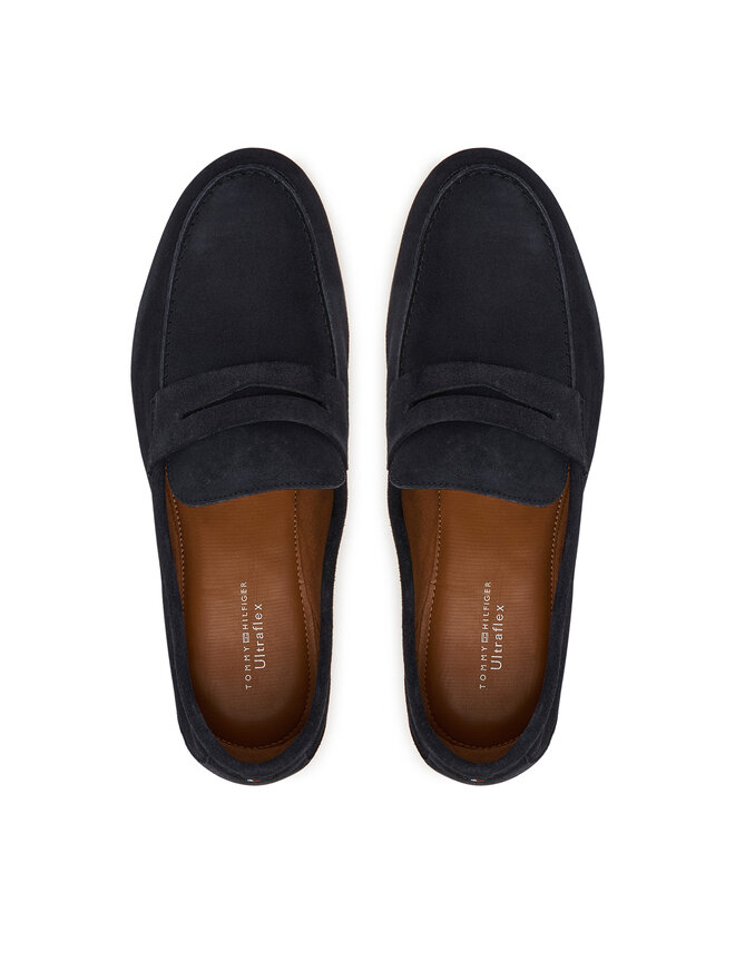 Tommy Hilfiger Slipper Tommy Hilfiger Flexible Slim Suede Loafer FM0FM05745 Blau