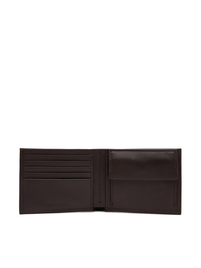 Calvin Klein Portfel męski Calvin Klein Ck Premium Bifold 5Cc W/Coin K50K512923 Brązowy