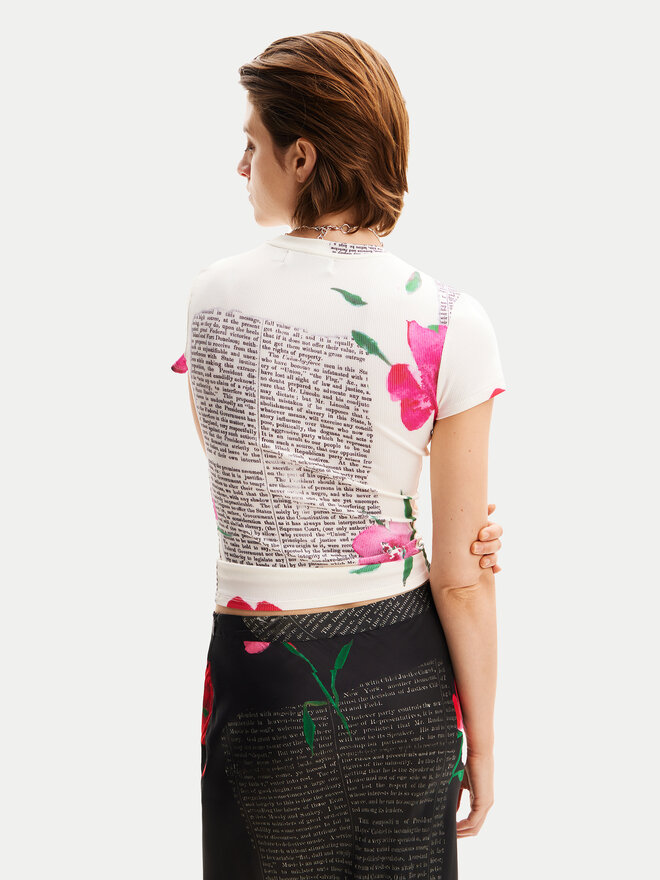 Desigual Desigual T-Shirt Mirna 24SWTK10 Weiß Slim Fit
