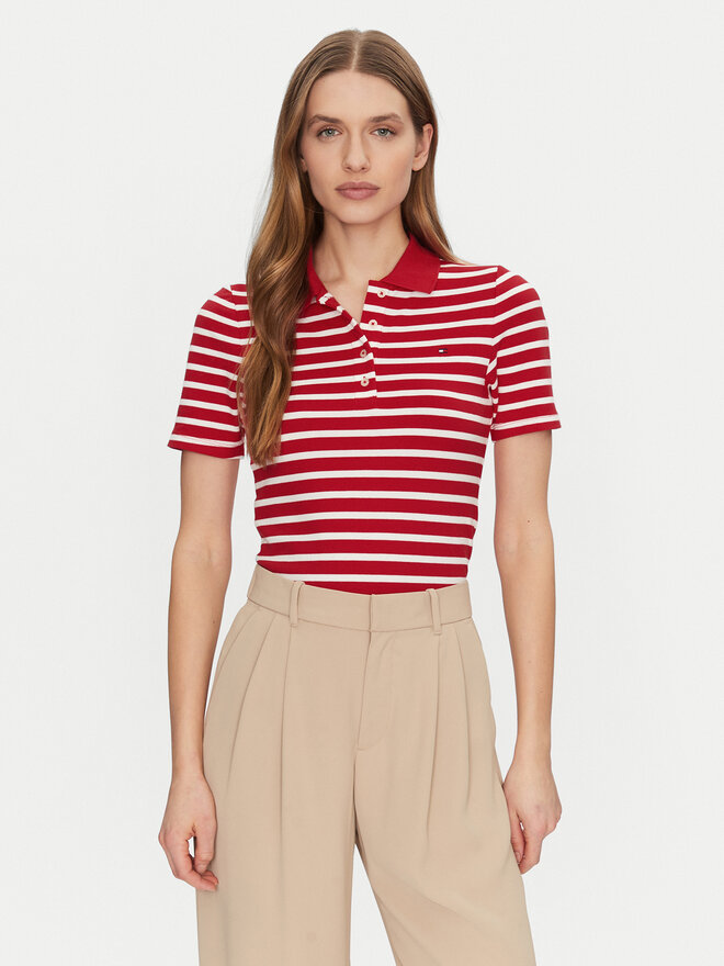 Tommy Hilfiger Tommy Hilfiger Polo marškinėliai 1985 WW0WW43225 Raudona Slim Fit