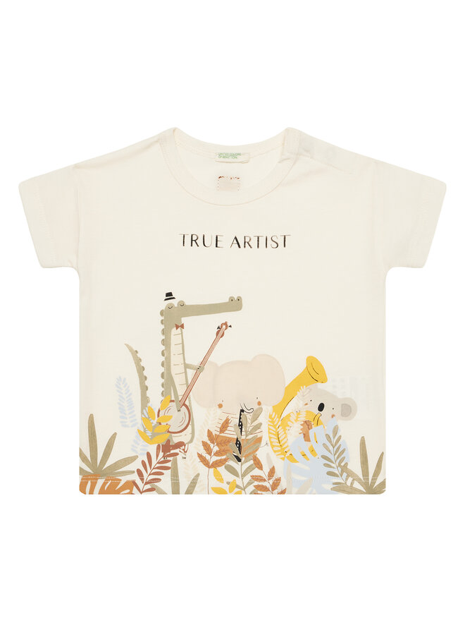 United Colors Of Benetton United Colors Of Benetton Футболка 3I1XA105R Бежевий Boxy Fit