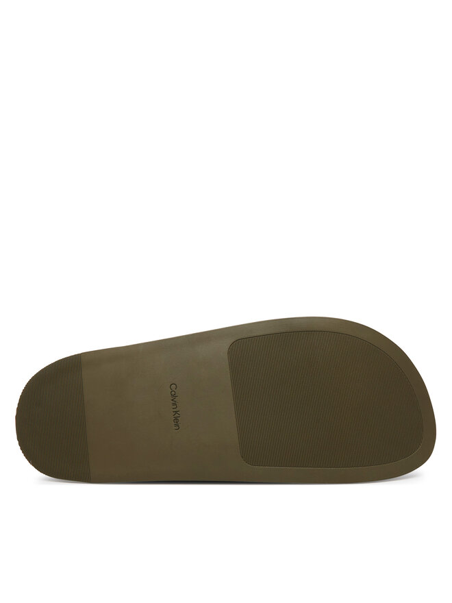 Calvin Klein Pantoletten Calvin Klein City Sandal Buckle Suede HW0HW03130 Grün