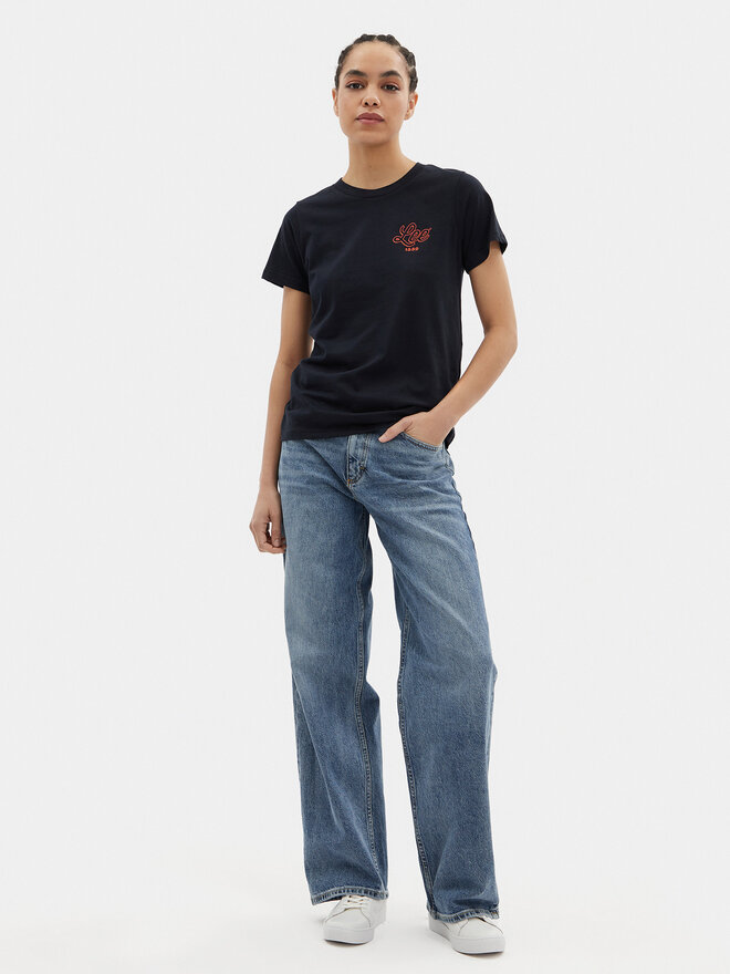 Lee Lee T-Shirt Small Logo 112350198 Μαύρο Regular Fit