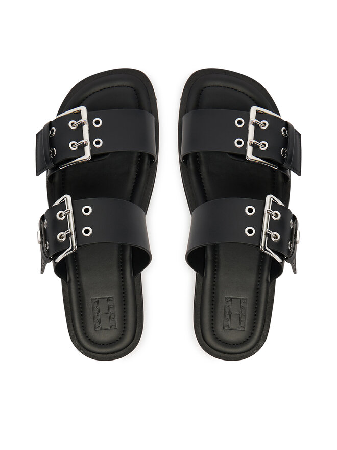 Tommy Jeans Pantoletten Tommy Jeans Tjw Buckle Straps Sandal EN0EN02966 Schwarz