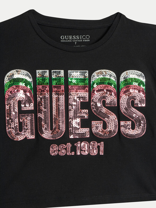 Guess Guess Marškinėliai J5RI10 K8HM4 Juoda Regular Fit