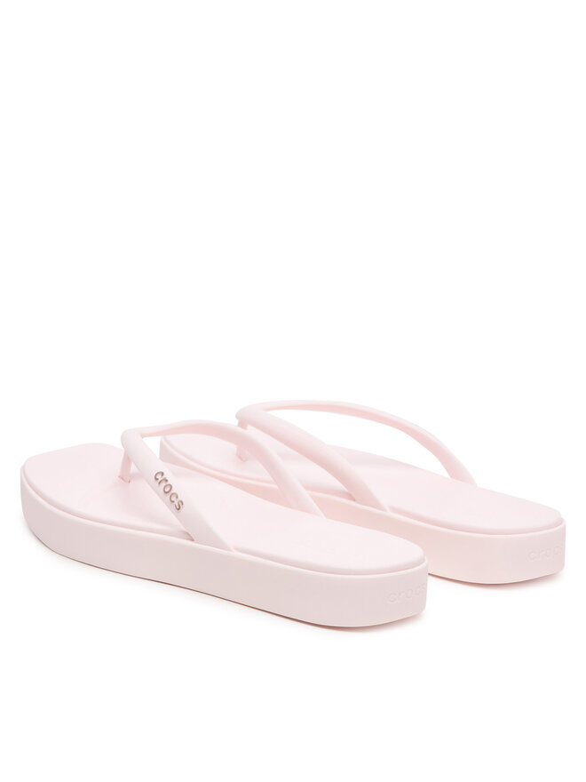 Crocs Zehentrenner Crocs Miami Square Flatform Flip 214161 Hellrosa