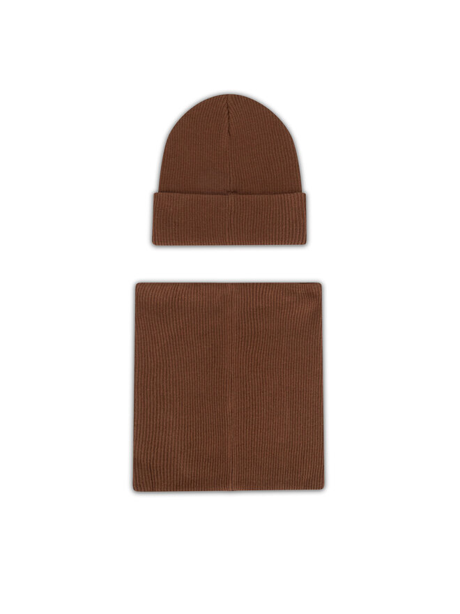 Action Boy Комплект шапка и шал тип комин Action Boy 8KF-002-AW24 Кафяв
