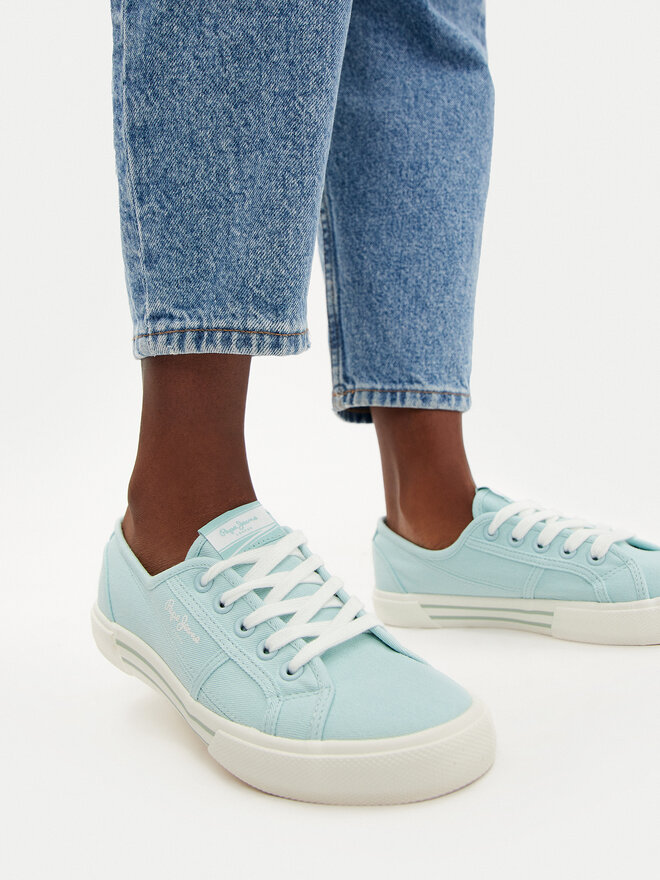 Pepe Jeans Sneakers aus Stoff Pepe Jeans Brady Basic W PLS31287 Türkisfarben