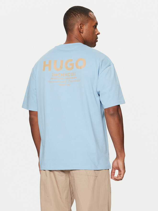 HUGO HUGO Футболка Nalono 50509776 Світло-синій Relaxed Fit