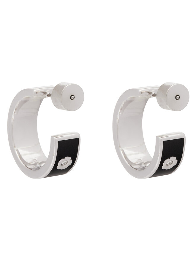 Coach Ohrringe Coach Enamel Horse & Carriage Hoop Earrings 37479036RHO003 Schwarz