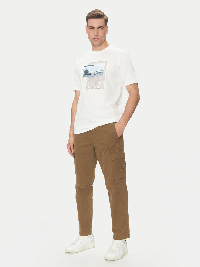 BOSS BOSS Marškinėliai Te_Ontheway 50539180 Balta Regular Fit