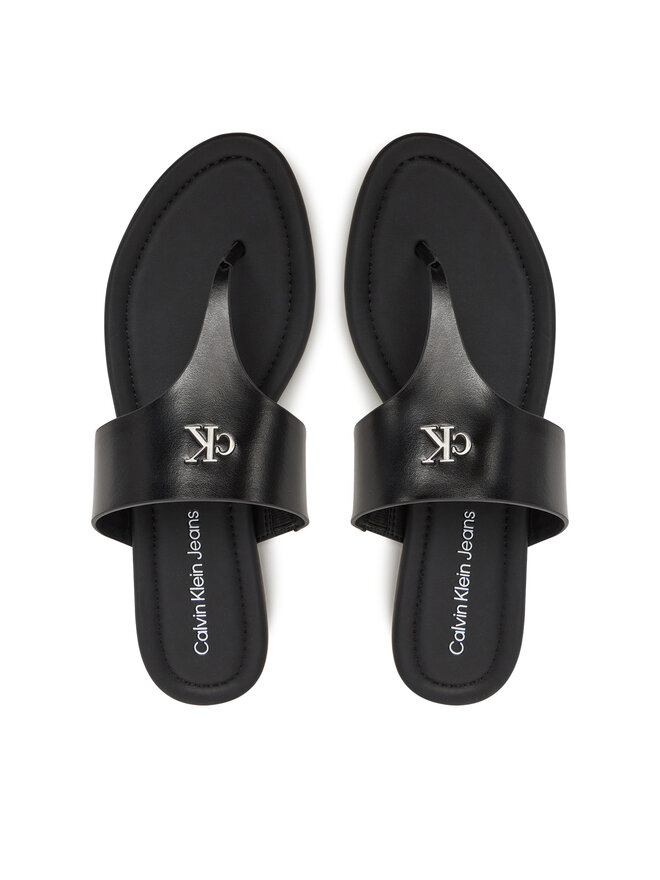 Calvin Klein Jeans Zehentrenner Calvin Klein Jeans Flat Sandal Toepost Mg YW0YW01691 Schwarz