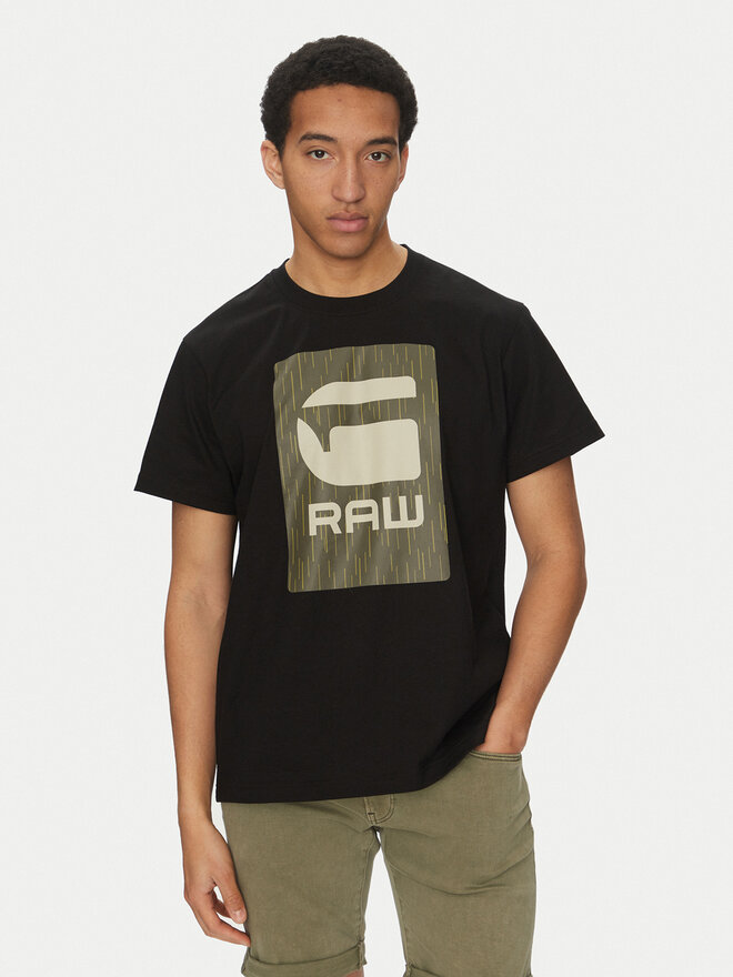 G-Star Raw G-Star Raw Marškinėliai Burger Box Rain D26478-C336 Juoda Regular Fit