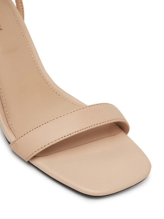 Tommy Hilfiger Sandały Tommy Hilfiger Leather Knots Kitten Sandal FW0FW08424 Beżowy