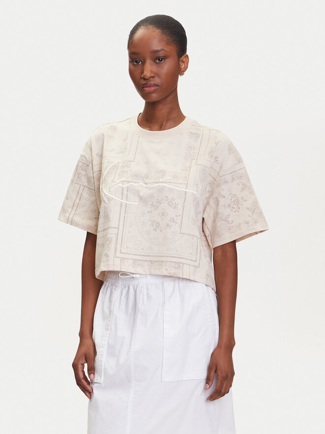 Karl Kani Karl Kani Marškinėliai PD00005456 Smėlio Relaxed Fit