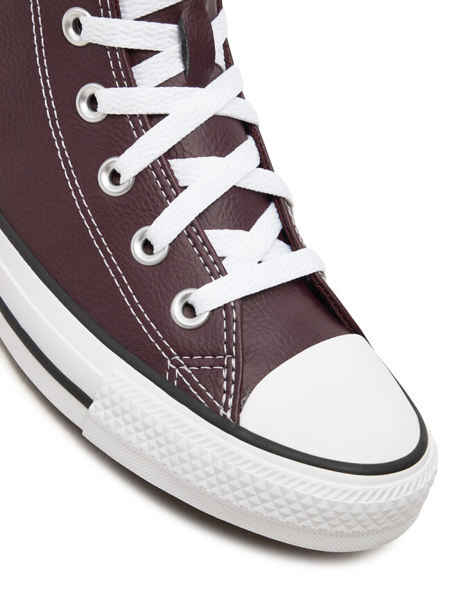 Maroon leather converse best sale