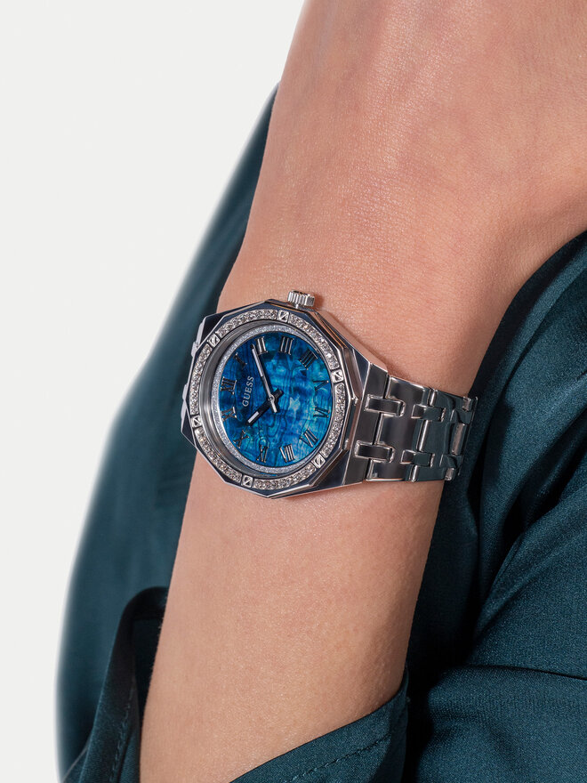 Guess Zegarek Guess GW0770L1 Srebrny
